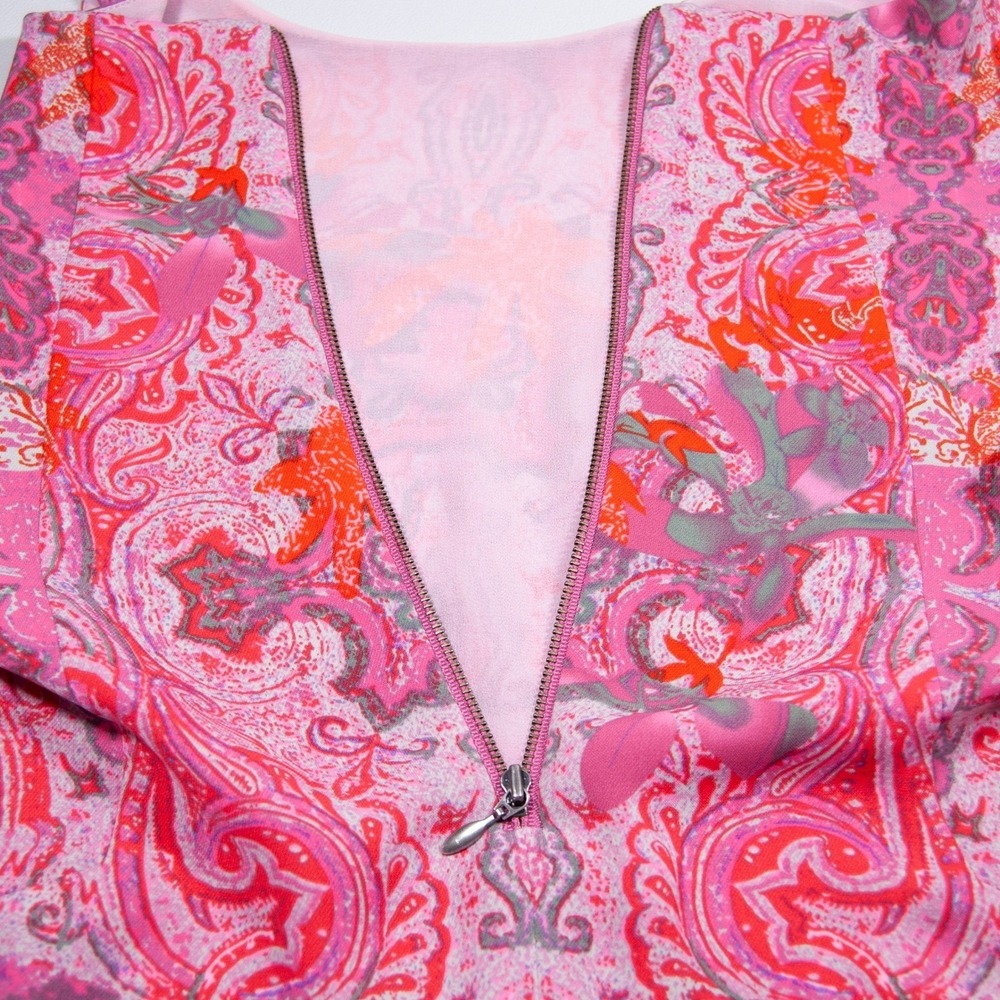 Cabi Paisley Print Sleeveless Tank Jubilee Women's Medium M Pink 127 Blouse - Picture 8 of 10